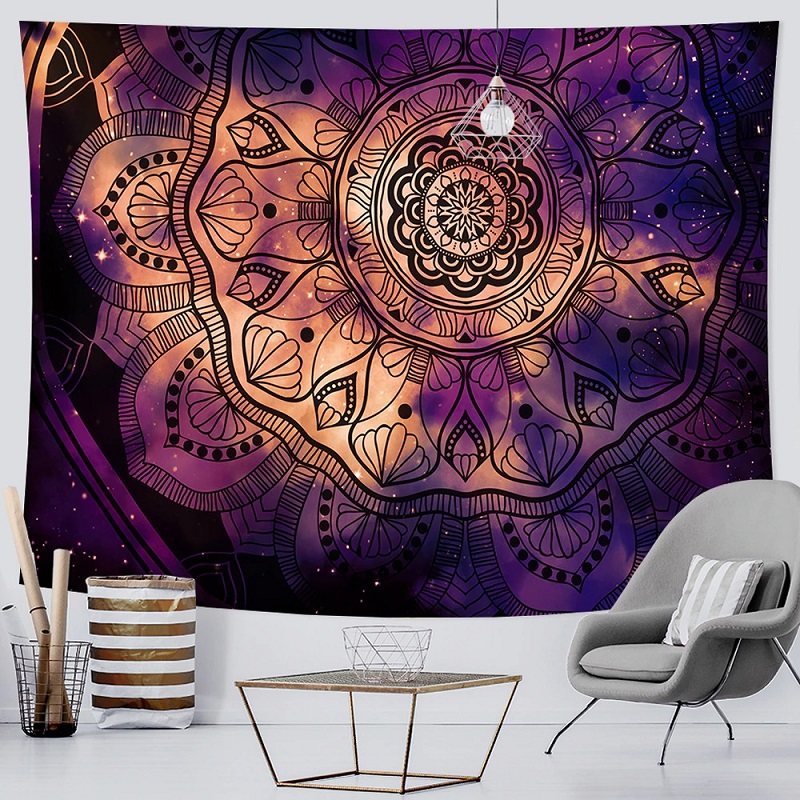 tenture murale mandala fleur