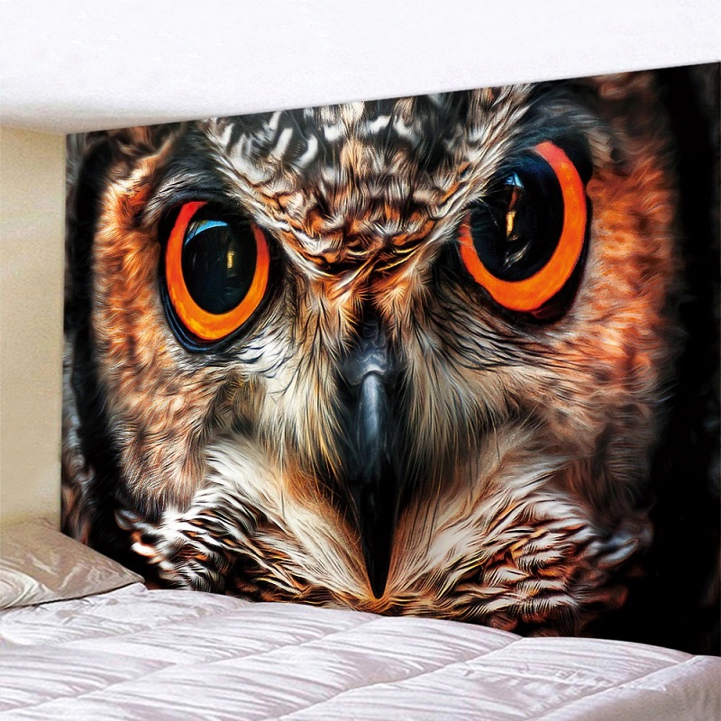 tenture murale oiseau hibou chouette