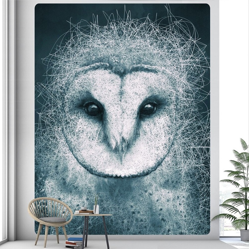 tapisserie murale animal hibou