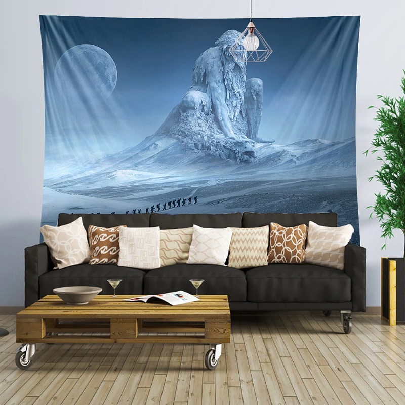 tenture murale zen paysage enneigé glacé