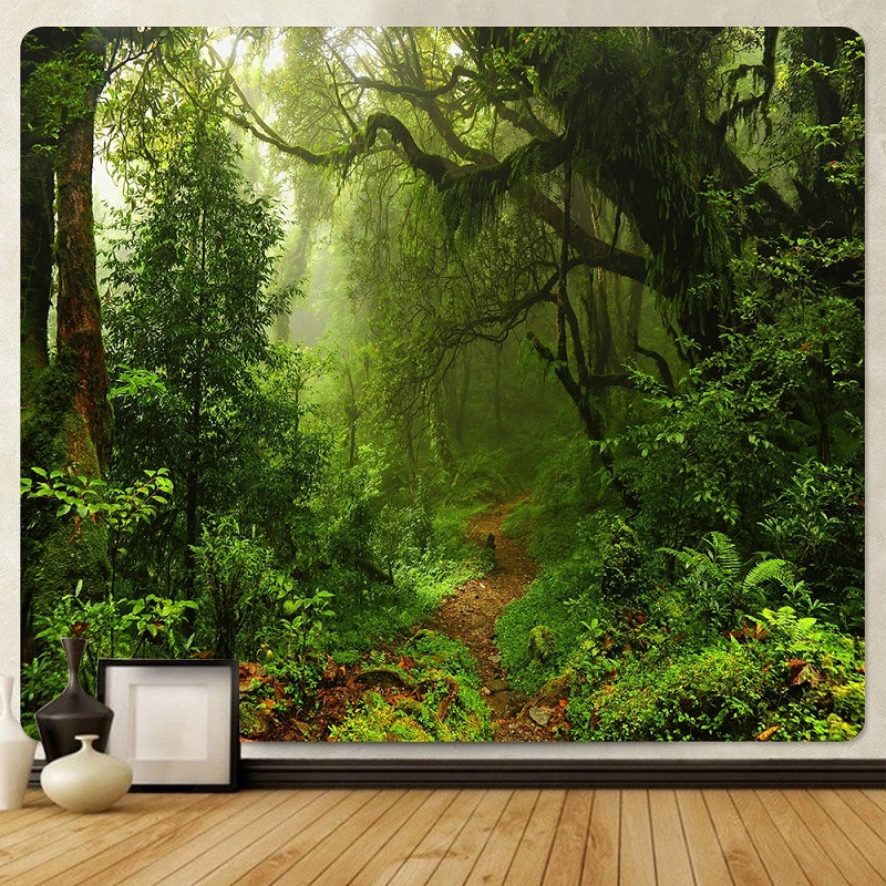 tenture décorative zen sentier forêt nature