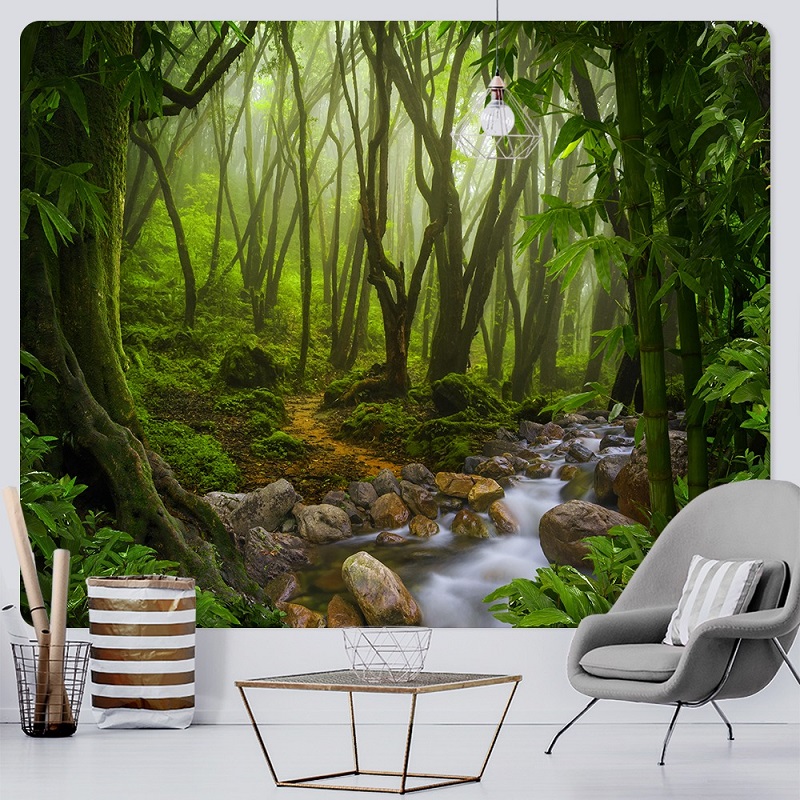 tenture décorative nature sentier rivière
