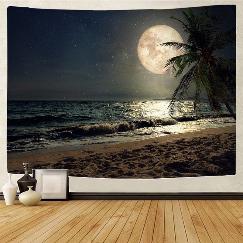 tenture murale pleine lune paysage