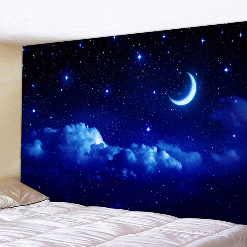 tenture murale paysage croissant de lune