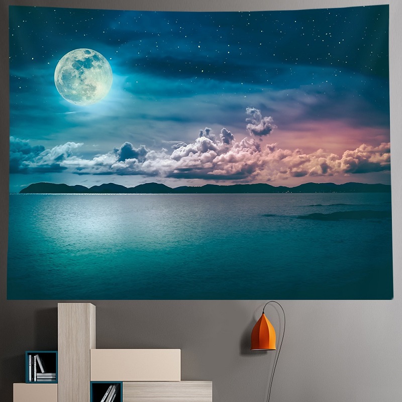 tenture décorative zen lune nature paysage