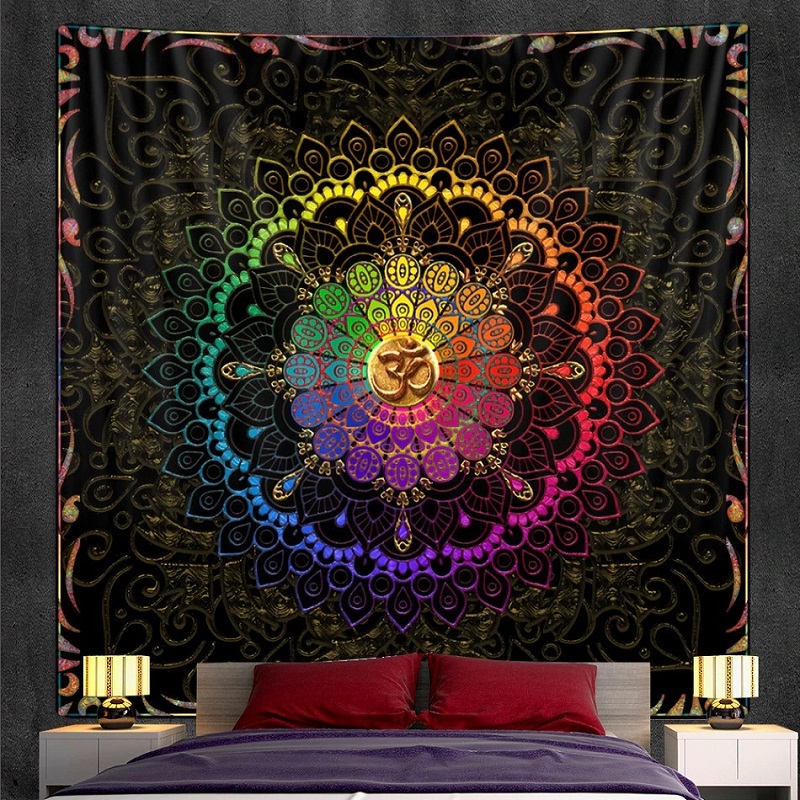 tenture murale zen décorative mandala rond om