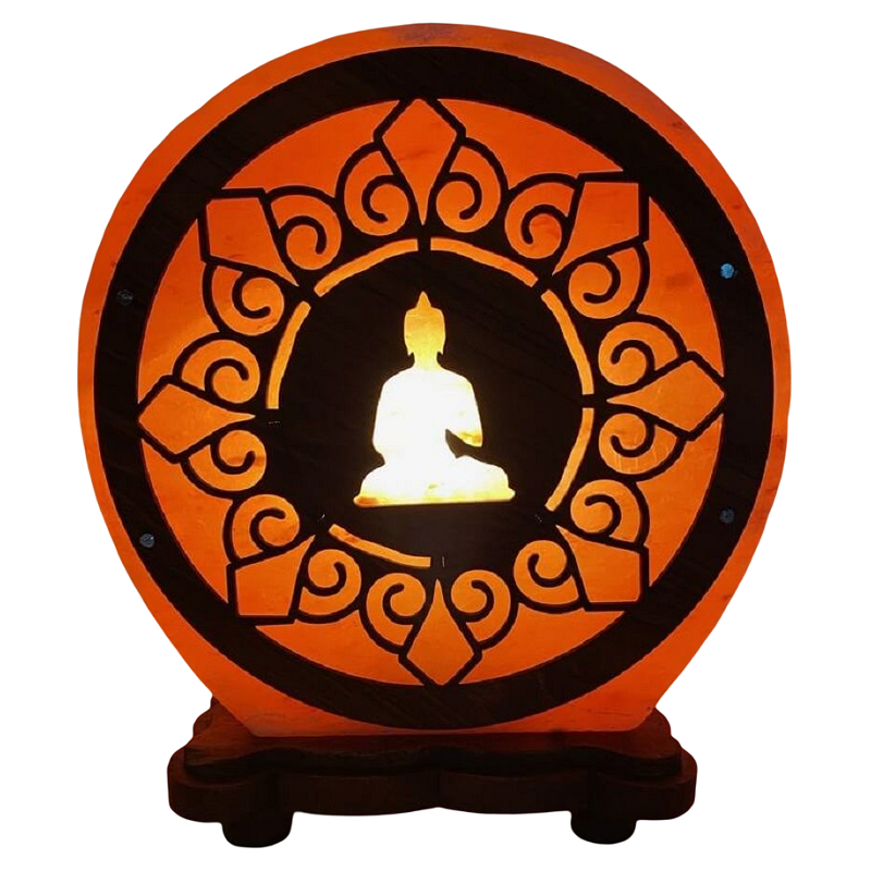 Lampe de Sel Ronde Bouddha et Mandala