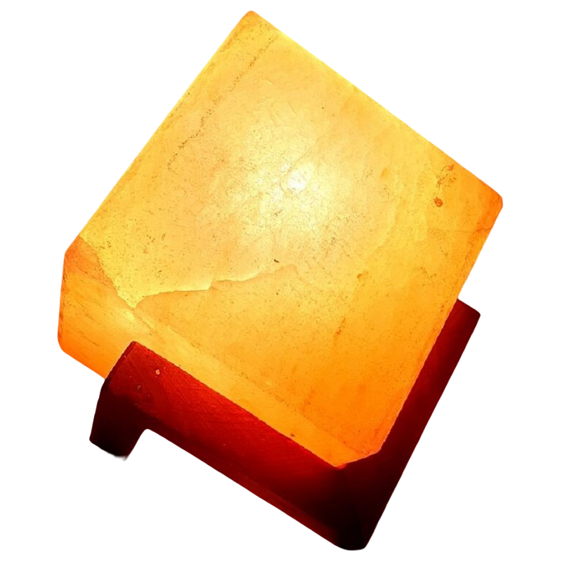 lampe pierre de sel cube design
