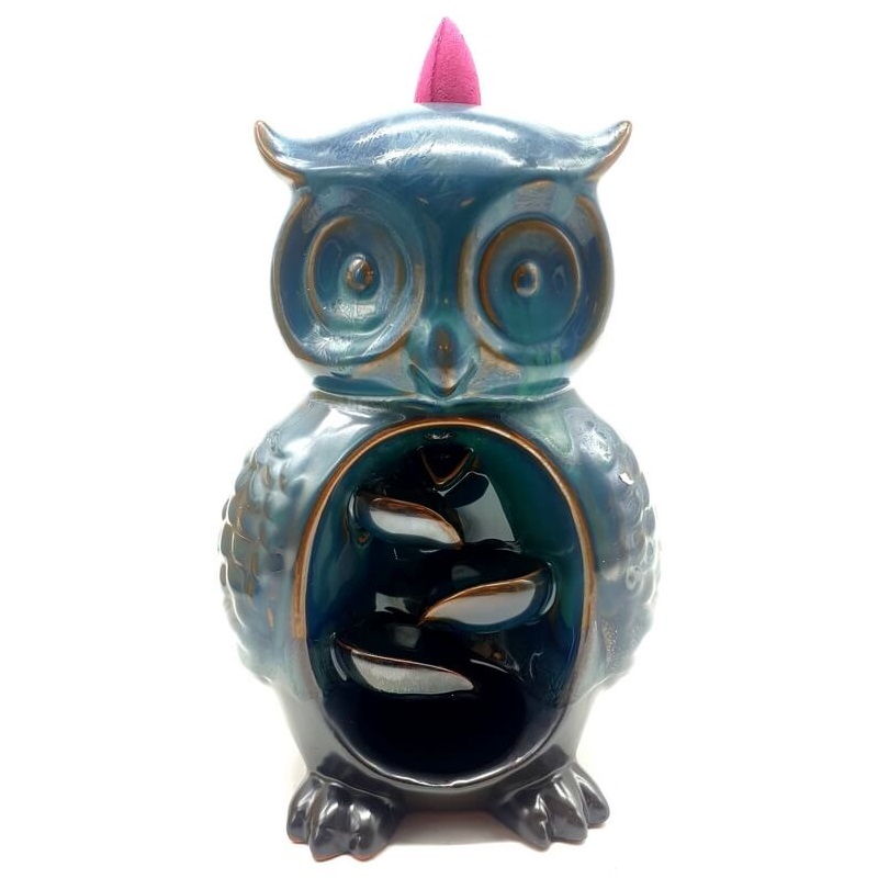 porte-encens fontaine cascade zen hibou