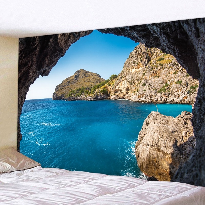 tapisserie murale paysage littoral mer