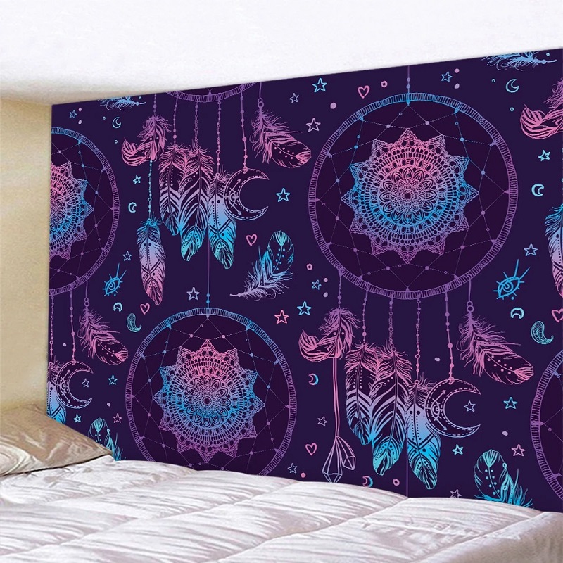 tenture décorative attrape-rêve lune