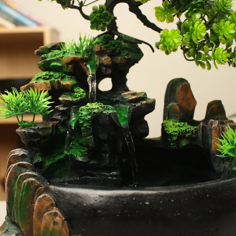 fontaine zen forêt