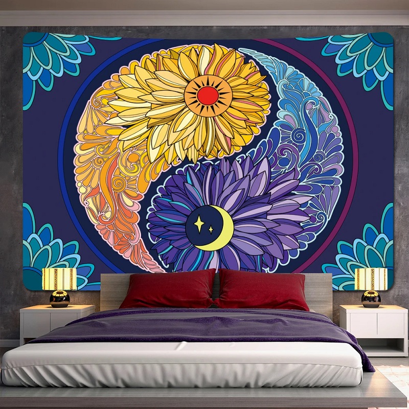 Décoration Murale en Coton – Yin Yang Équilibre