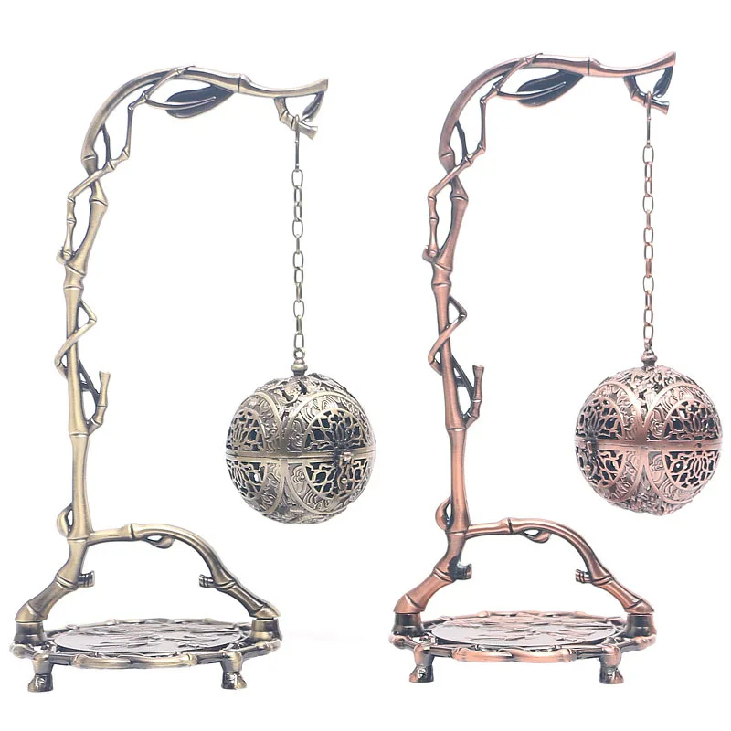 porte encens laiton boule suspendue