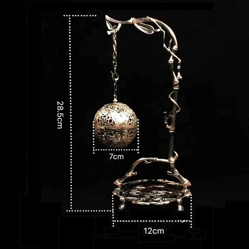 porte-encens décoratif laiton bambou