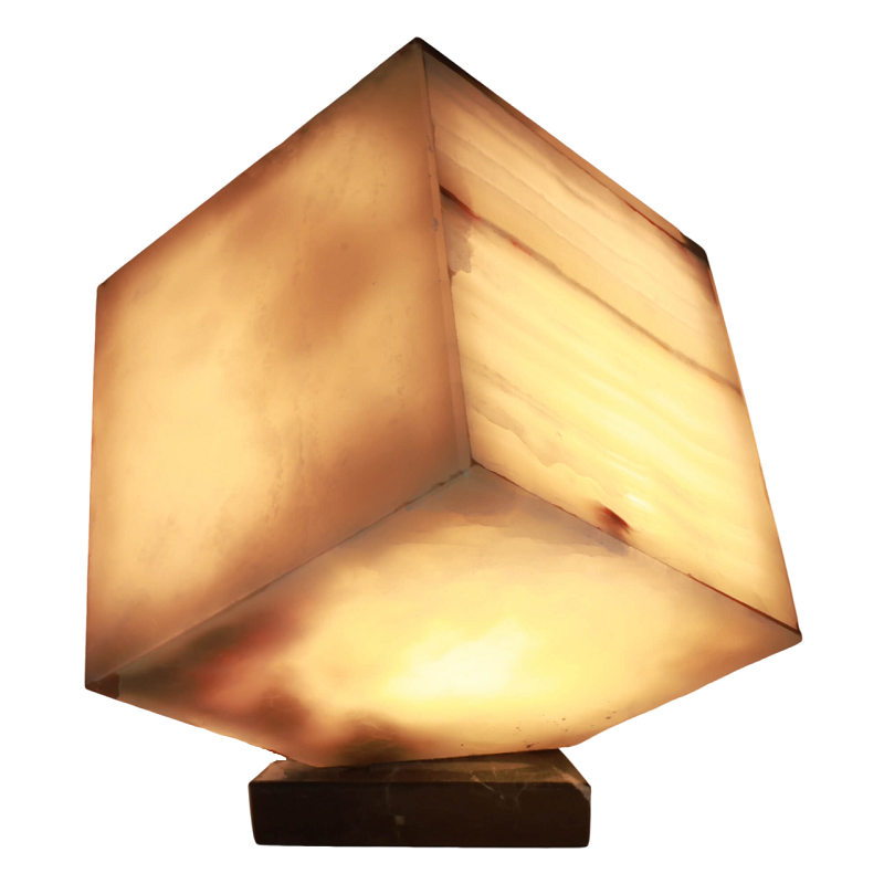 lampe décorative pierre donyx cube design