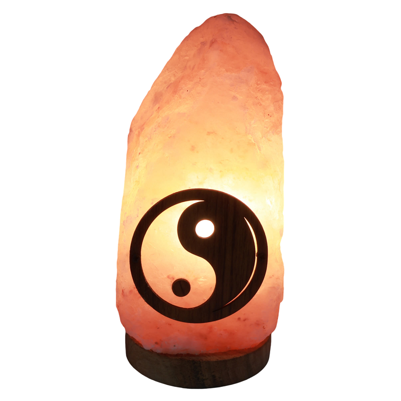 lampe pierre de sel brute décorative yin yang