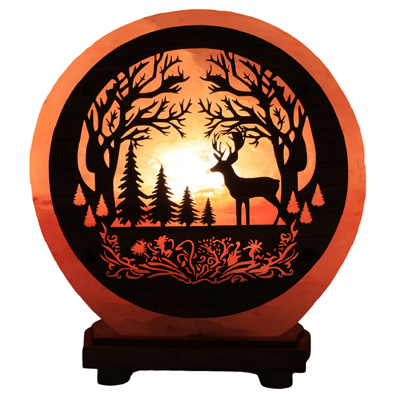 lampe de sel himalaya cerf et forêt