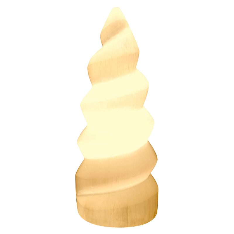 lampe décorative en sélénite spirale
