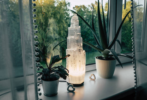 Lampes en pierre de sélénite