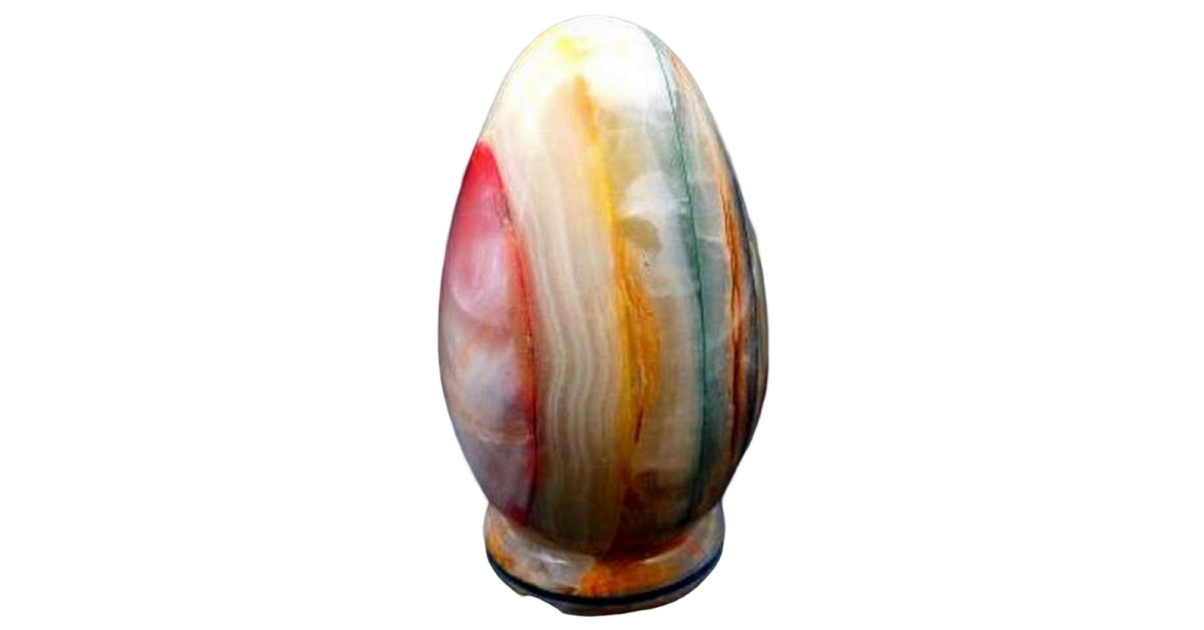 Lampe œuf En Onyx – Décoration Minérale, Pierre Naturelle, Modèle BIO022 Neuf