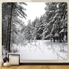 tapisserie murale paysage hiver forêt arbres neige