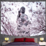 Tenture Murale Bouddha et Fleurs de Cerisier