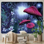 tenture murale décorative forêt champignon