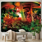 tenture tapisserie murale gros champignons