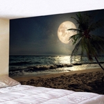 tenture murale pleine lune plage