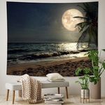 tenture décorative zen plage cocotier lune