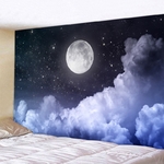 tenture murale lune ciel étoilé nuages