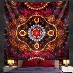 tenture murale zen psychédélique fractales rouges