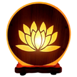 lampe pierre de sel himalaya fleur lotus
