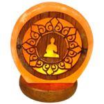 lampe pierre de sel mini ronde bouddha mandala usb