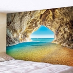 tenture murale paysage océan grotte roche
