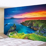tapisserie murale décorative paysage soleil falaise océan