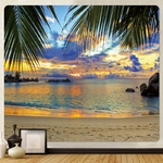 tenture murale coucher de soleil plage océan