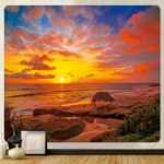 tenture murale océan coucher de soleil plage