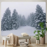 tenture décorative sapins neige