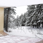 tenture décorative forêt hiver neige