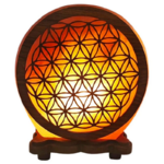 lampe pierre de sel fleur de vie ajourée