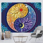 tapisserie murale yin et yang fleurs
