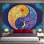 tenture murale zen yin-yang fleurs