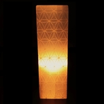 lampe pierre sélénite décorative fleur de vie ajourée