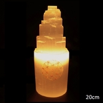 lampe pierre sélénite décorative fleur de vie 20cm