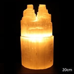 lampe pierre sélénite décorative double montagne 20cm