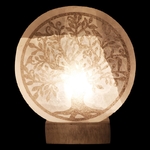 lampe en pierre de sélénite décorative arbre de vie