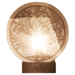 lampe en sélénite ronde arbre de vie