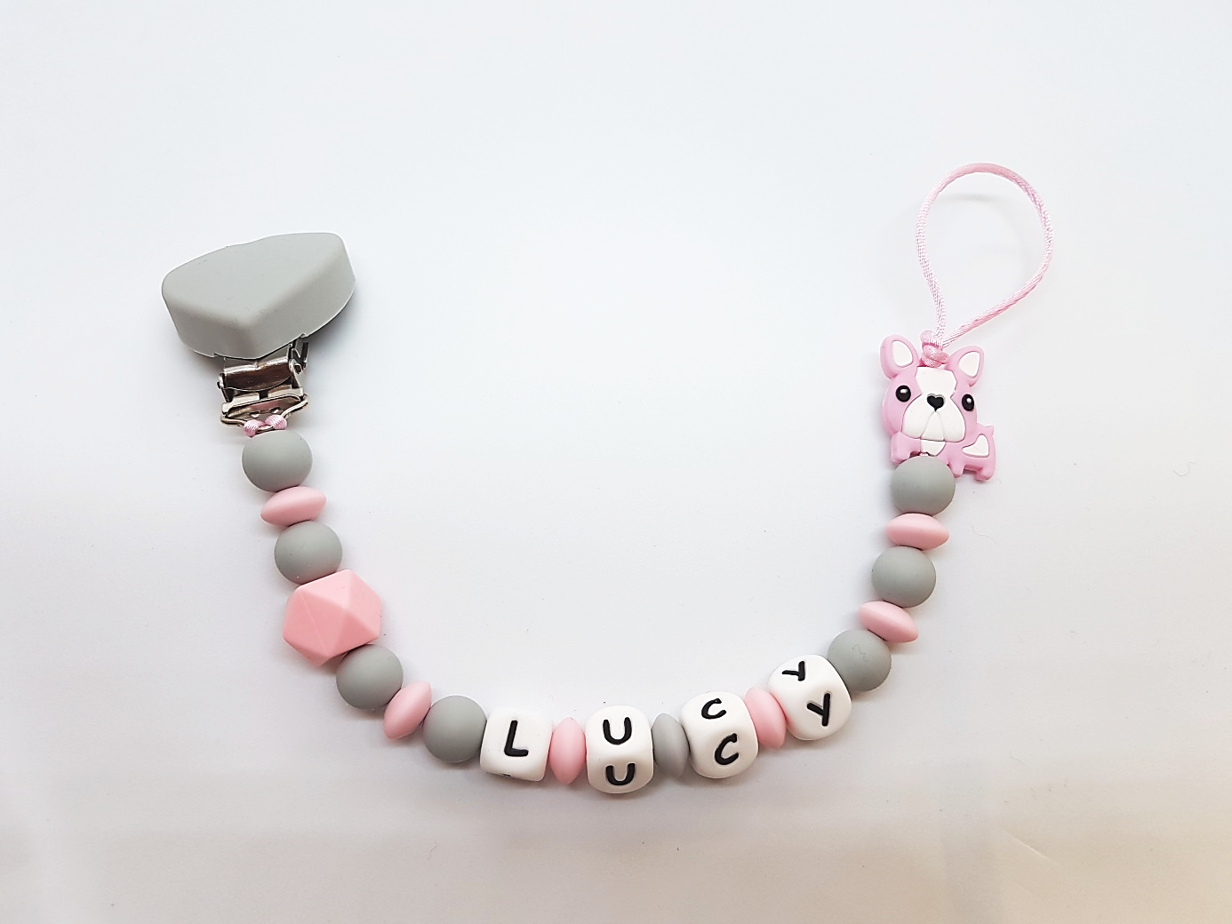 attache tétine personnalisé fille modèle "Lucy"